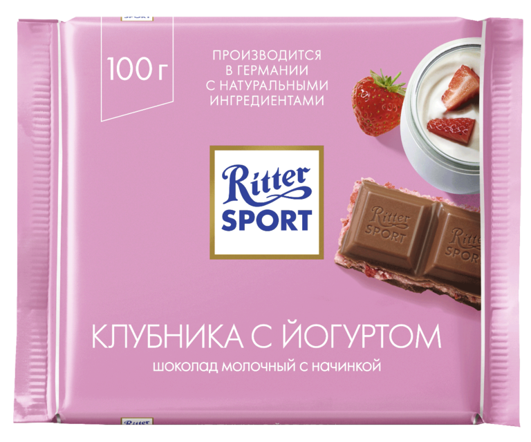 Шоколад «Ritter Sport» Клубника с йогуртом, 100 г