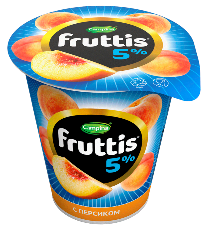 Йогуртный продукт 5% «Fruttis» сливочное лакомство персик, 290 г