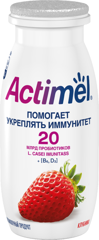 Кисломолочный напиток 2.5% «Actimel» Клубника, 100 г