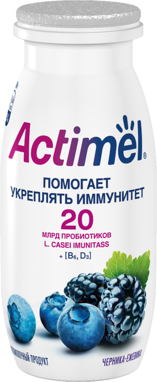 Кисломолочный напиток 2.5% «Actimel» Черника-ежевика, 100 г