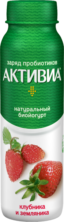 Йогурт питьевой 2% «Активиа» с клубникой и земляникой, 260 г