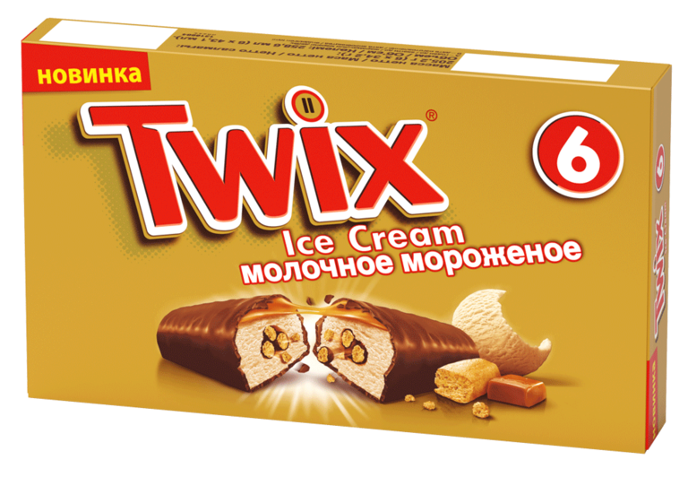 Мороженое «Twix» 6 батончиков, 205,2 г