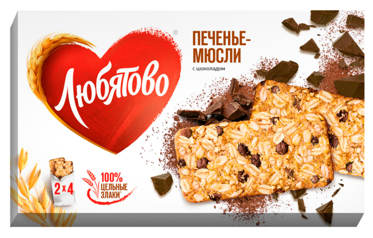 Печенье-мюсли «Любятово» с шоколадом, 120 г