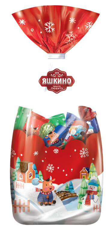 Подарочный набор «Яшкино» «Новогодний пакет» красный, 277 г