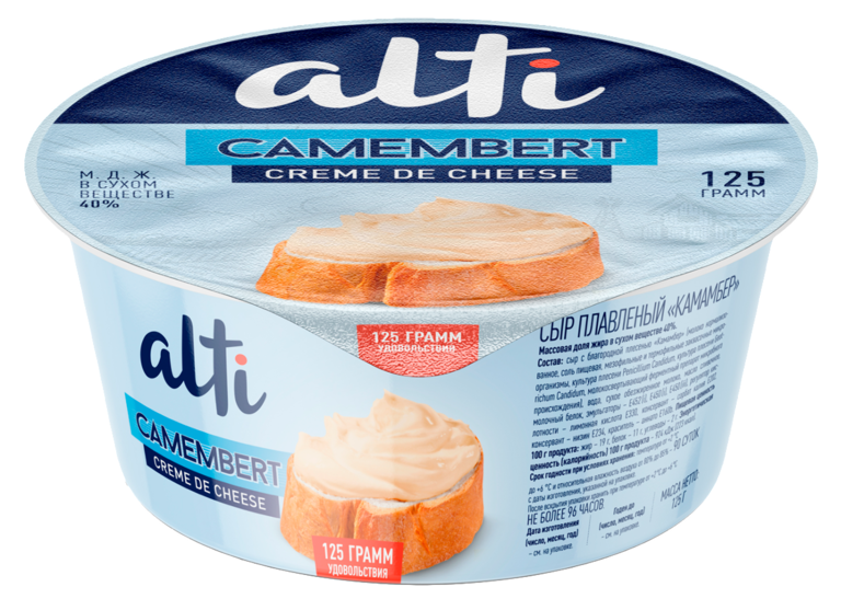 Сыр плавленый 40% «Alti» Camembert crème de cheese, 125 г