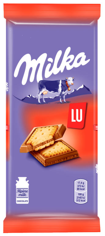 Шоколад молочный «Milka» с печеньем LU, 87 г