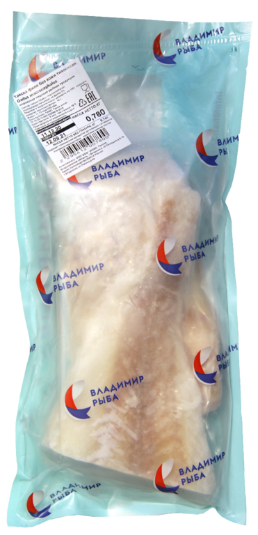Филе трески «ВладимирРыба» тихоокеанская, без кожи, 0,6 - 1 кг