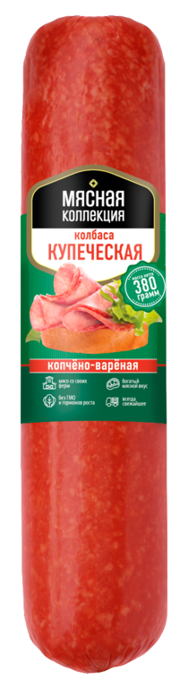 Колбаса варено-копченая «Кузбасский пищекомбинат» Купеческая, 380 г