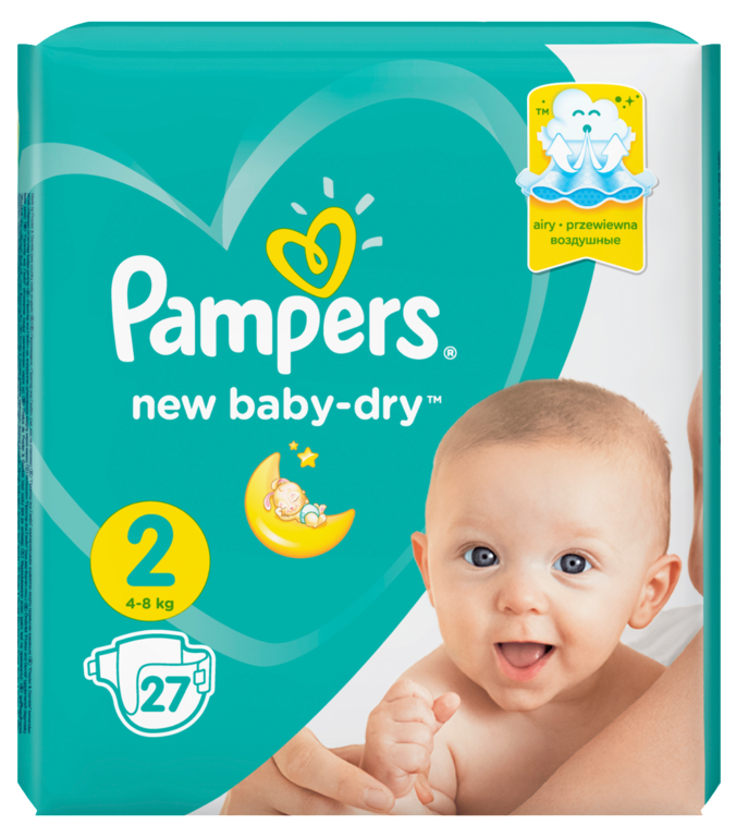 Подгузники «Pampers» new baby-dry, 4-8кг, 27штук