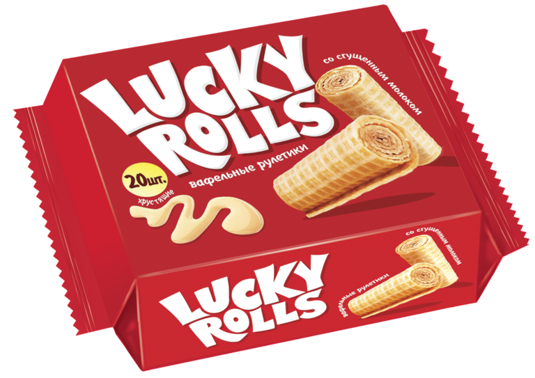 Вафельные рулетики Lucky Rolls, 160 г