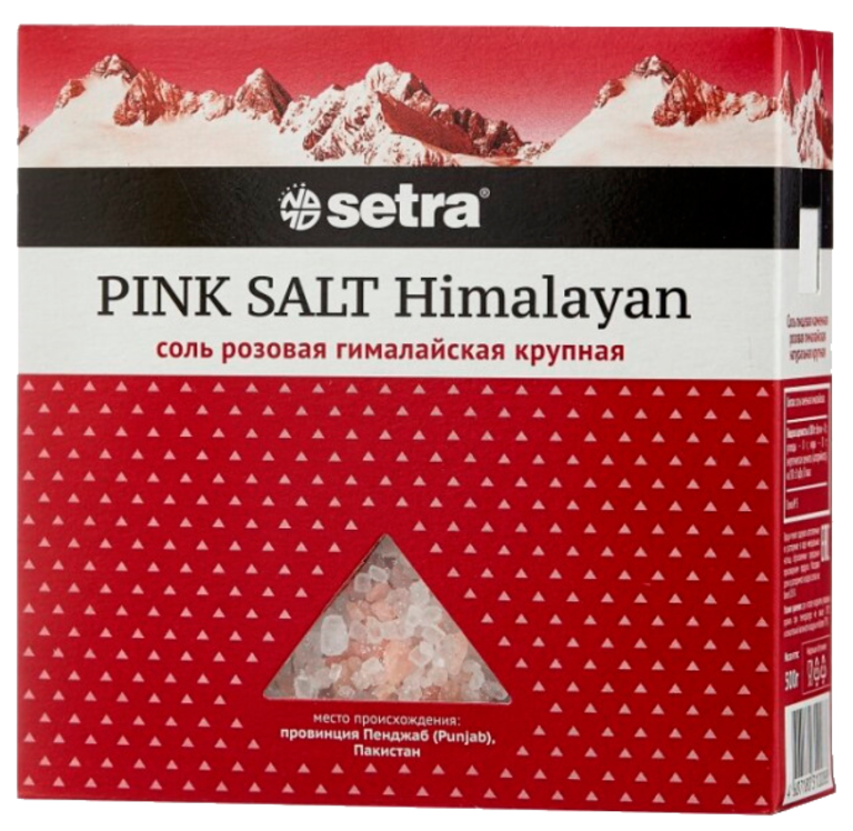 Соль розовая «Setra» гималайская, крупная, 500 г