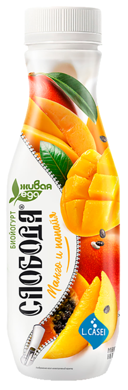 Биойогурт питьевой 2% «Слобода» манго-папайа, 260 г