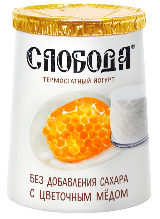 Биойогурт термостатный 2% «Слобода» с цветочным медом, 150 г