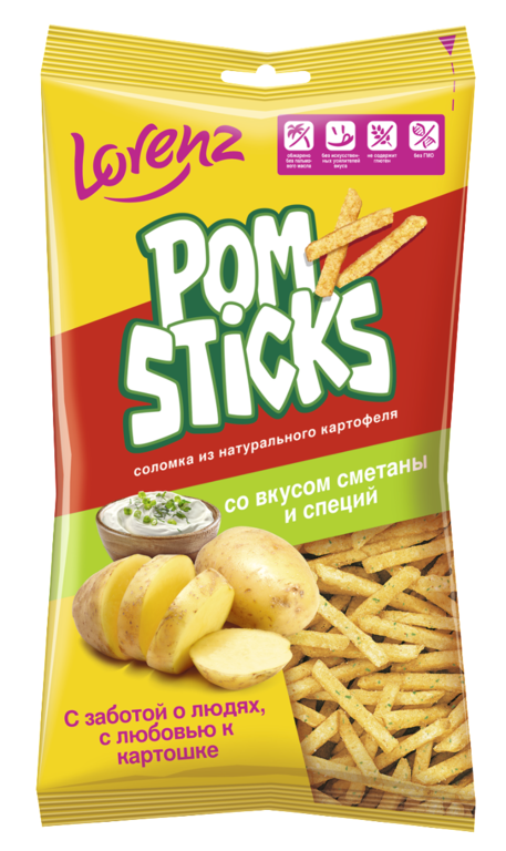 Картофельная соломка «Pomsticks» со сметаной, 100 г