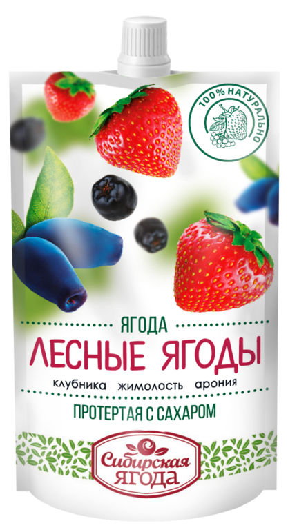 Лесные ягоды «Сибирская Ягода» протертые с сахаром, 280 г