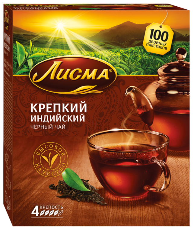 Чай черный «Лисма» Крепкий, 100 пакетиков