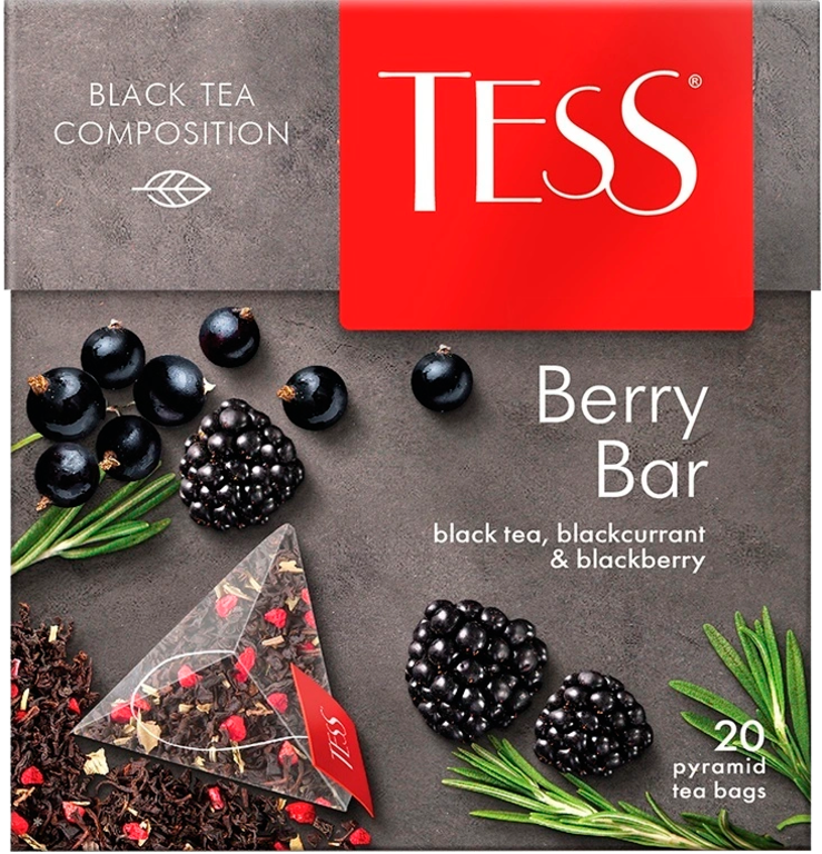 Черный чай «Tess» Berry Bar, 20 пирамидок