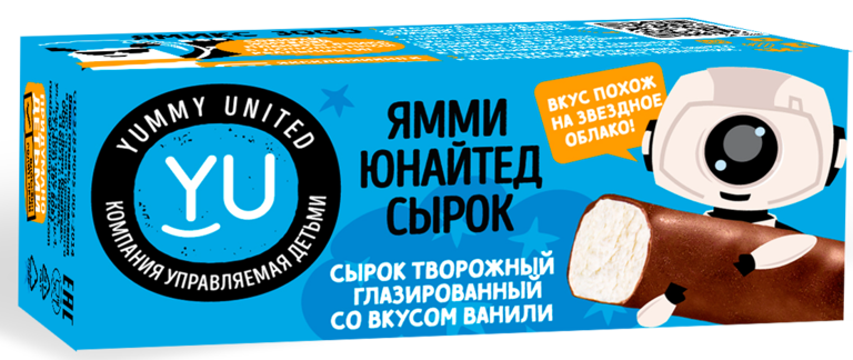 Сырок творожный глазированный 21% «Yummi United» ваниль, 40 г