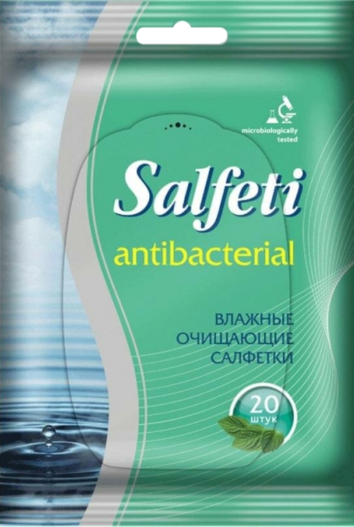 Влажные салфетки «Salfeti» антибактериальные, 20 шт