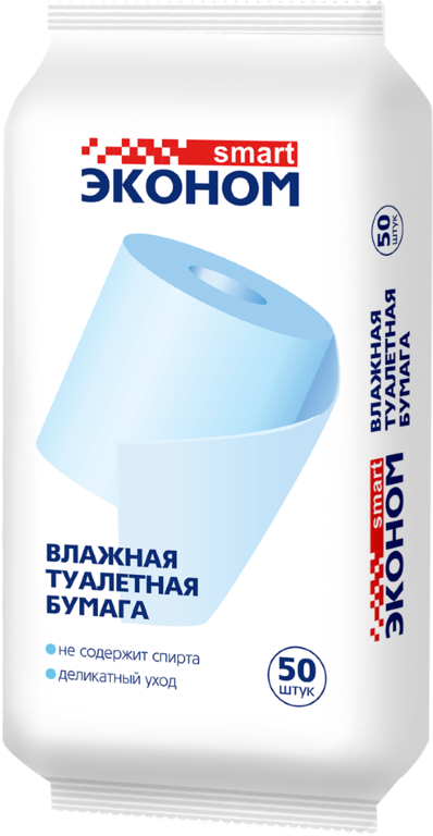 Туалетная бумага влажная «Эконом smart» 50 шт