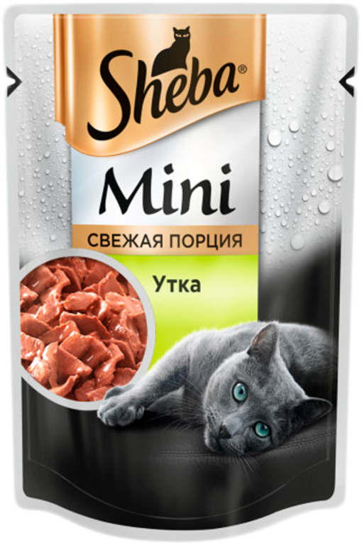 Влажный корм для кошек «Sheba» Mini Свежая порция, с уткой, 50 г
