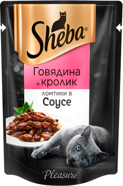 Влажный корм для кошек «Sheba» ломтики из говядины и кролика в соусе, 85 г