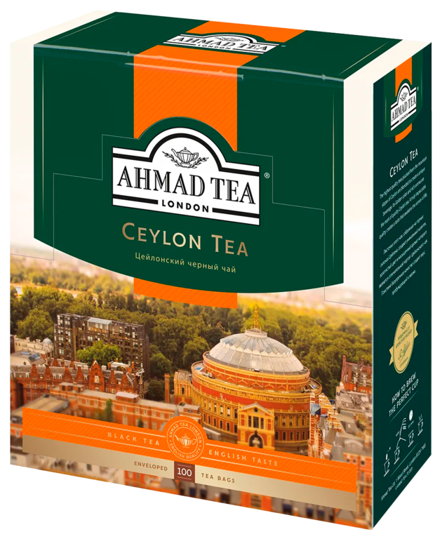 Чай черный «Ahmad Tea» Цейлонский, 100 пакетиков
