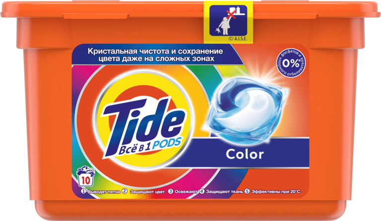 Капсулы для стирки «Tide» Color, 10 шт, 228 г