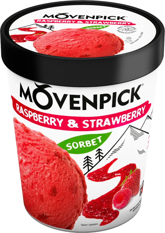 Мороженое «Movenpick» Сорбет малина-клубника, 480 мл