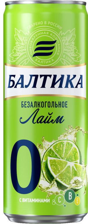 Пивной напиток «Балтика» безалкогольный, лайм, 330 мл
