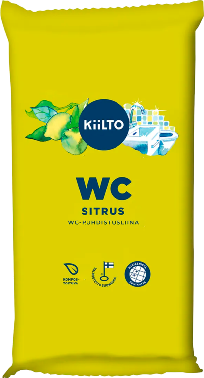Влажные салфетки «Kiilto» для уборки туалета, цитрус, 36шт