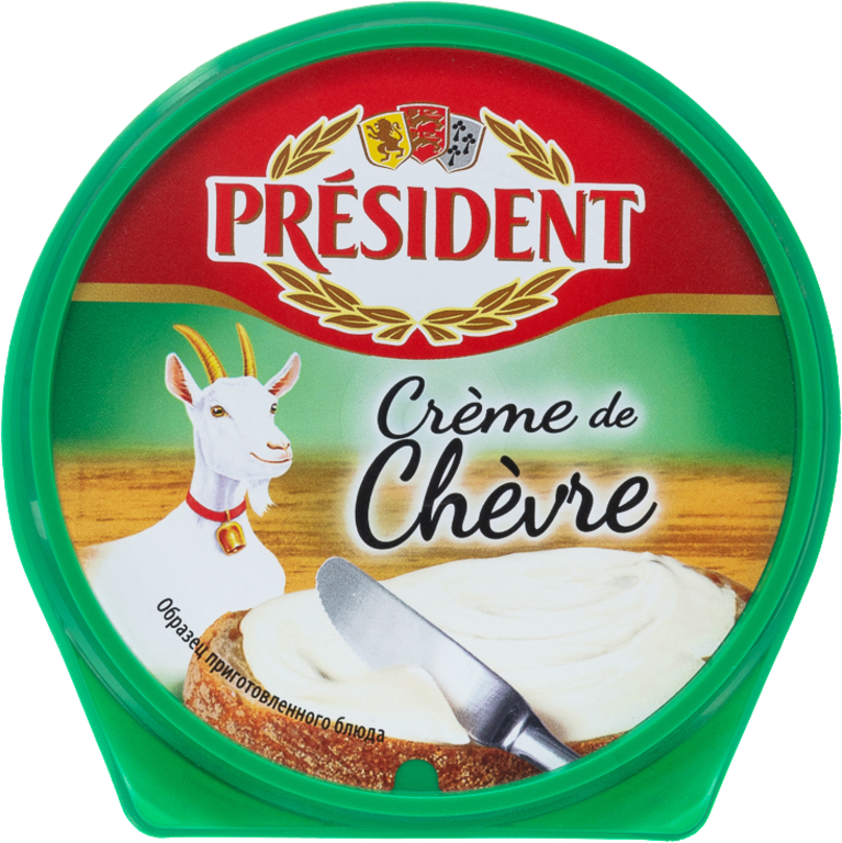 Сыр плавленый 50% «PRESIDENT» Creme De Chevre с белой плесенью, 125 г