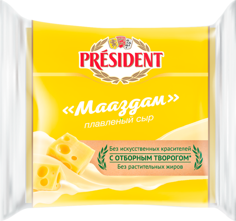 Сыр плавленый 40% «PRESIDENT» Мааздам, слайсы, 150 г