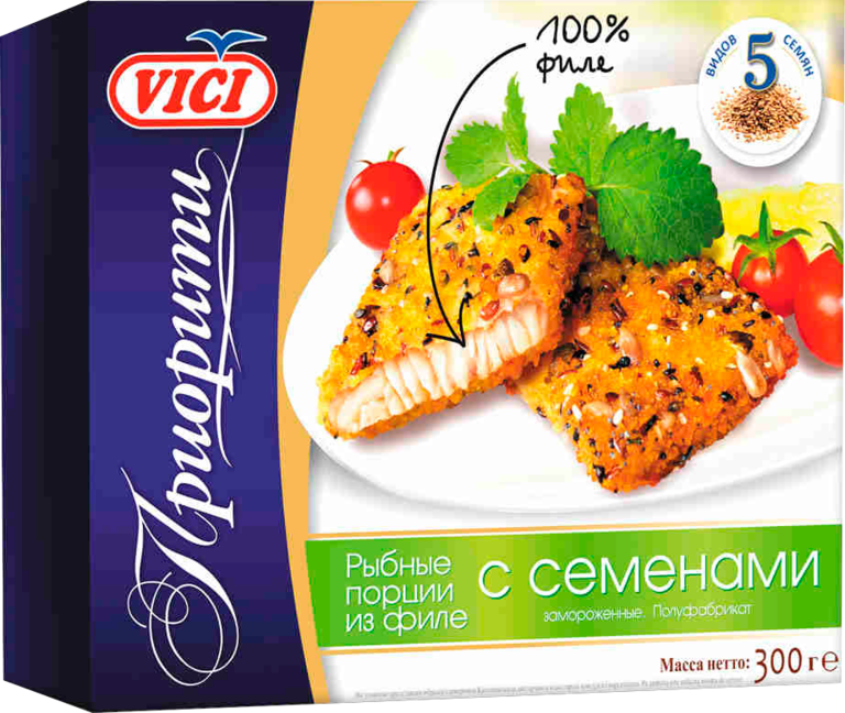 Рыбное филе «Vici» в панировке с семенами, 300 г
