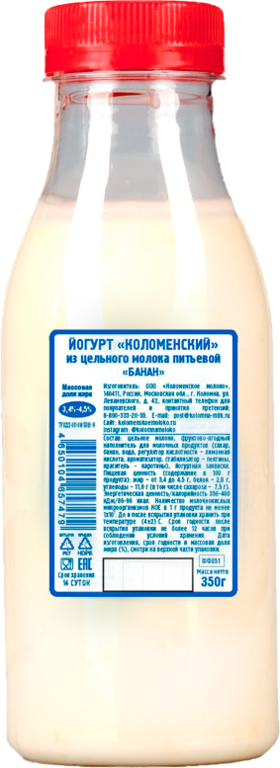Йогурт питьевой 4.5% «Коломенский» Банан, 350 г