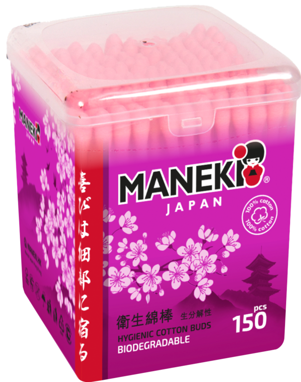 Ватные палочки «Maneki» Сакура, 150шт