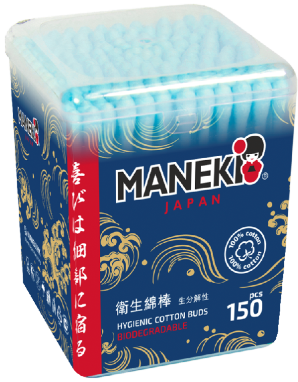 Ватные палочки «Maneki» Океан, 150шт
