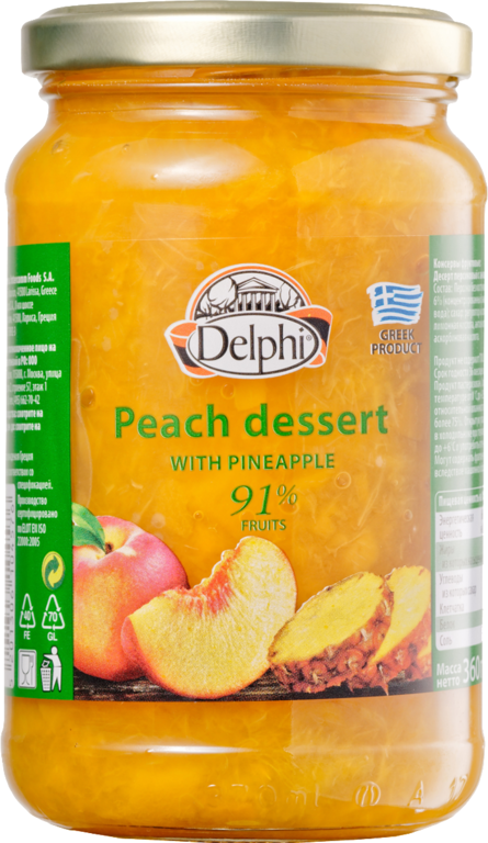 Десерт «Delphi» из персиков с ананасом, 360 г