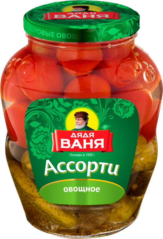 Ассорти «Дядя Ваня» Огурцы и томаты, 1,8 кг