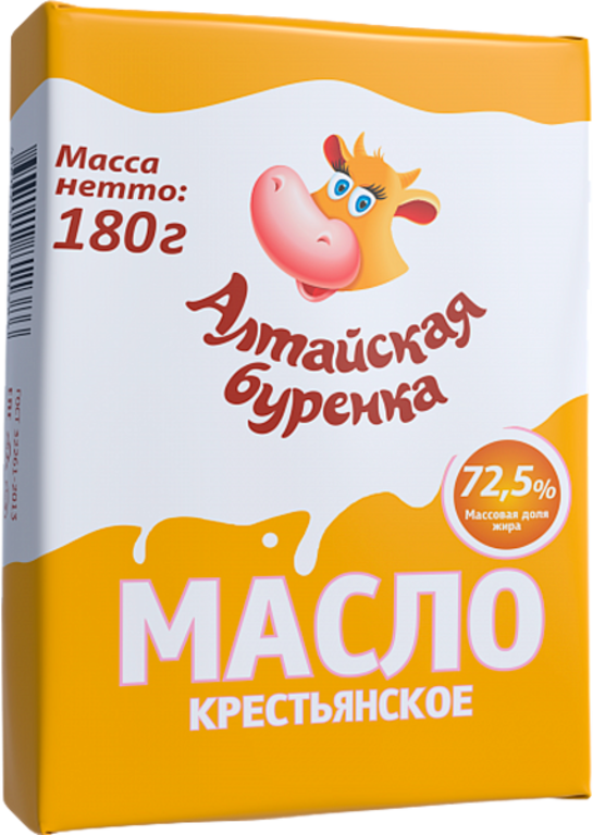 Масло сливочное 72.5% «Алтайская Буренка» Крестьянское, 180 г