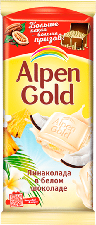 Шоколад белый «Alpen Gold» Пинаколада, 80 г