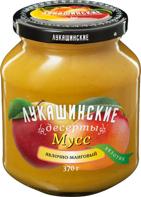 Мусс «Лукашинские десерты» Экзотик яблочно-манговый, 370 г