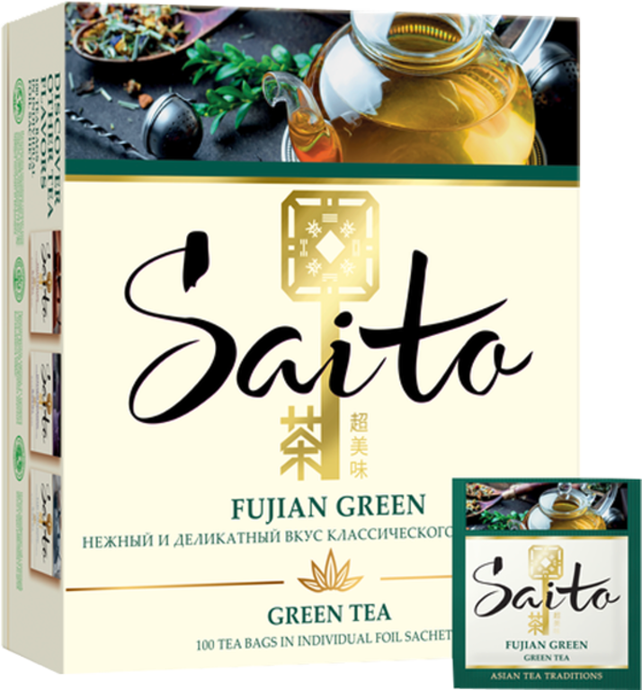 Чай зеленый «Saito» Fujian Green, 100 пакетиков