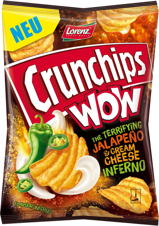 Чипсы «Crunchips WOW» со вкусом халапеньо и сливочного сыра, 110 г