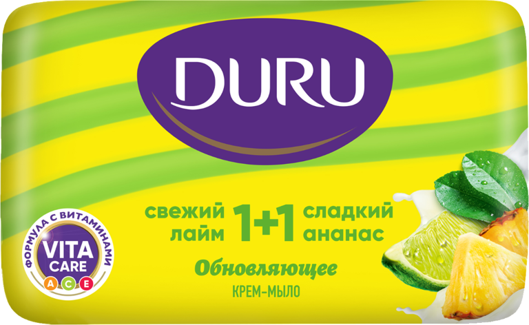 Крем-мыло «Duru» Свежий лайм – сладкий ананас 1+1, 80 г