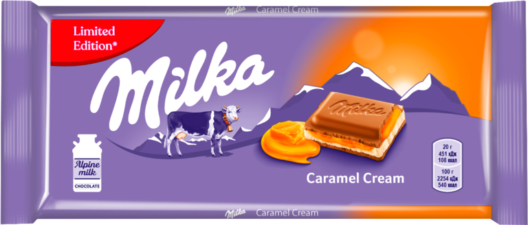Шоколад молочный «Milka» Caramel Cream, 100 г