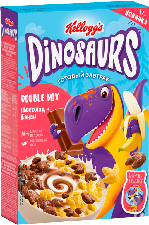 Готовый завтрак «Dinosaurs» Шоколадно-банановый микс, 200 г