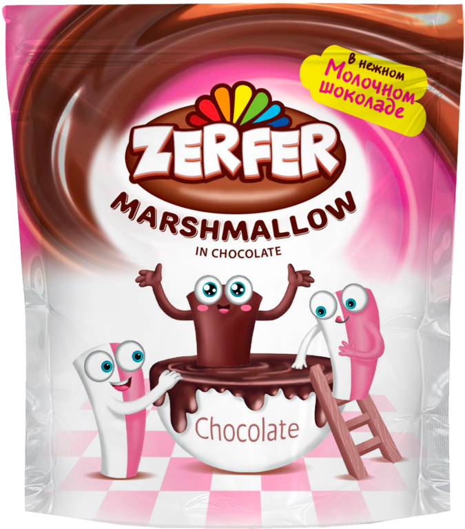 Маршмеллоу «Zerfer» с клубнично-сливочным вкусом, в шоколаде, 110 г