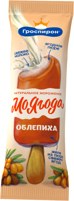 Мороженое «Гроспирон» эскимо МоЯгода с облепихой, 70 г