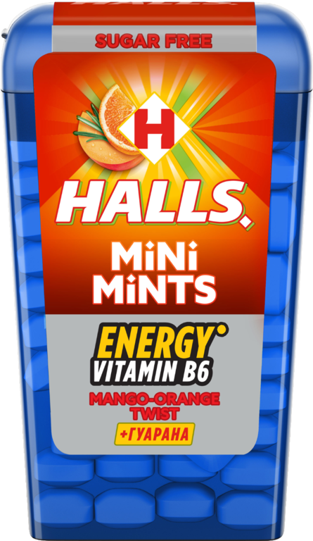 Освежающие конфеты «Halls» Mini Mints Mango-Orange Twist, 12,5 г